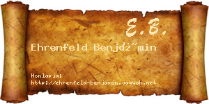 Ehrenfeld Benjámin névjegykártya